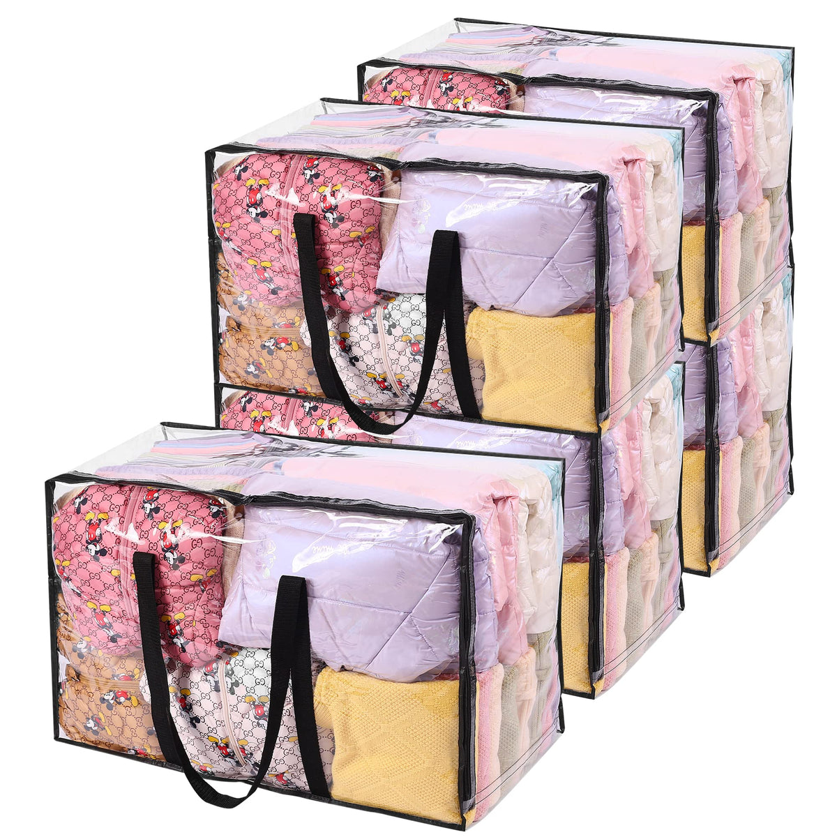 Vieshful 3 Pack Clear Storage Bags for Clothes Blanket Comforter & Bedding