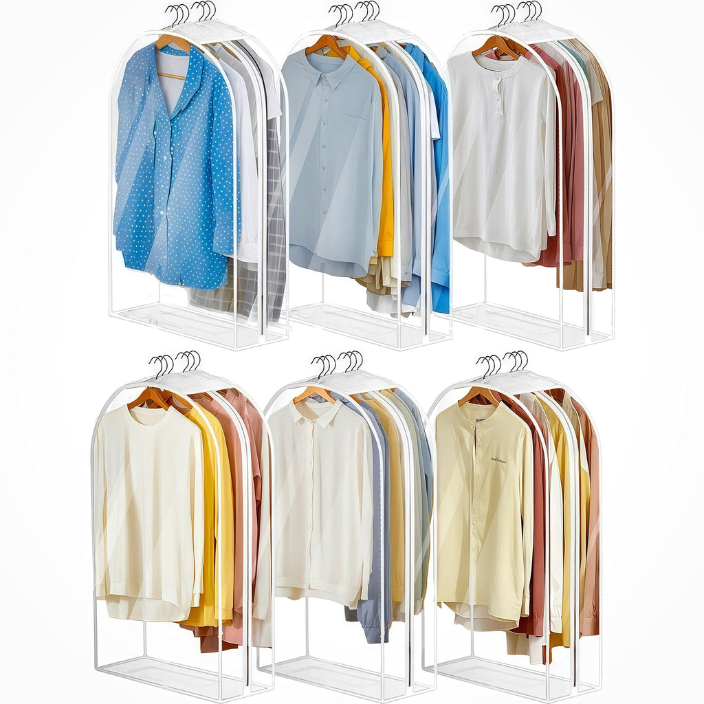 20 Pack Combo Size Clear Garment Bags for Hanging Clothes with Full Zipper for Closet Storage, Clothes Cover For Hanging, Wardrobe Bags for Hanging Clothes.(120 x 60CM x 10P, 100 x 60CM x 10P)