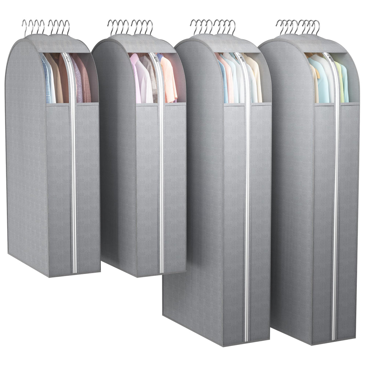 Liuoud Clear Garment Bags for Hanging Clothes 10” Gusseted, 6 Pack, 40”