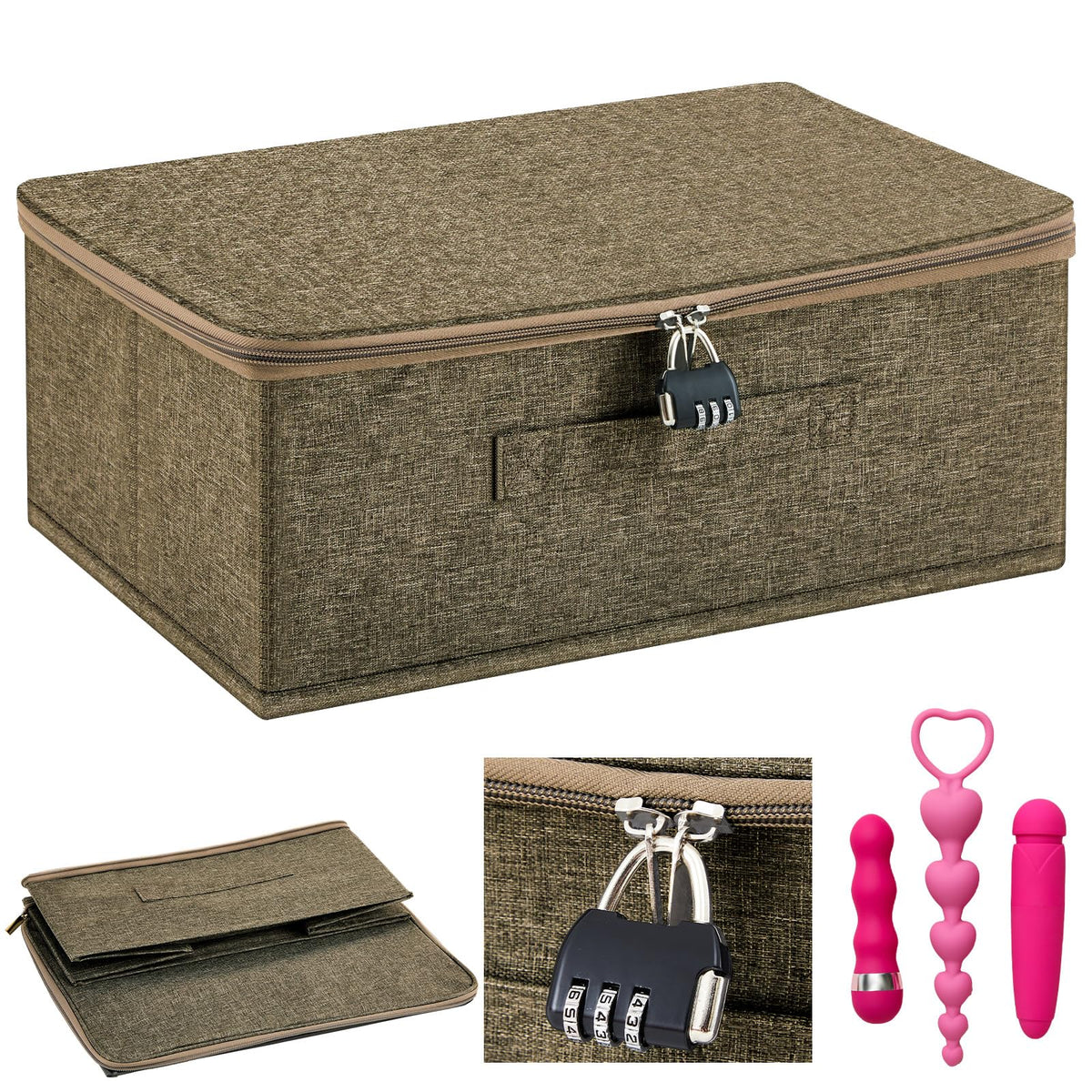 Briwooody Discreet Lockable Toy Bag,Light Purple,15 X 10 X 6.3 In