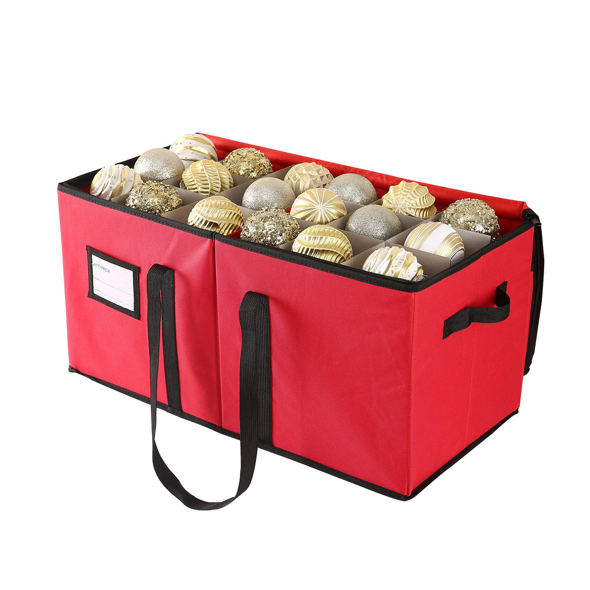 Sattiyrch Christmas Ornament Storage Box,Box Contributes Slots for 96 Holiday Ornaments 3-Inch Underbed Storage