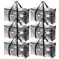 6 Pack Extra Large Moving Bags Heavy Duty, Holds 110 lb, 92L Clear Bags