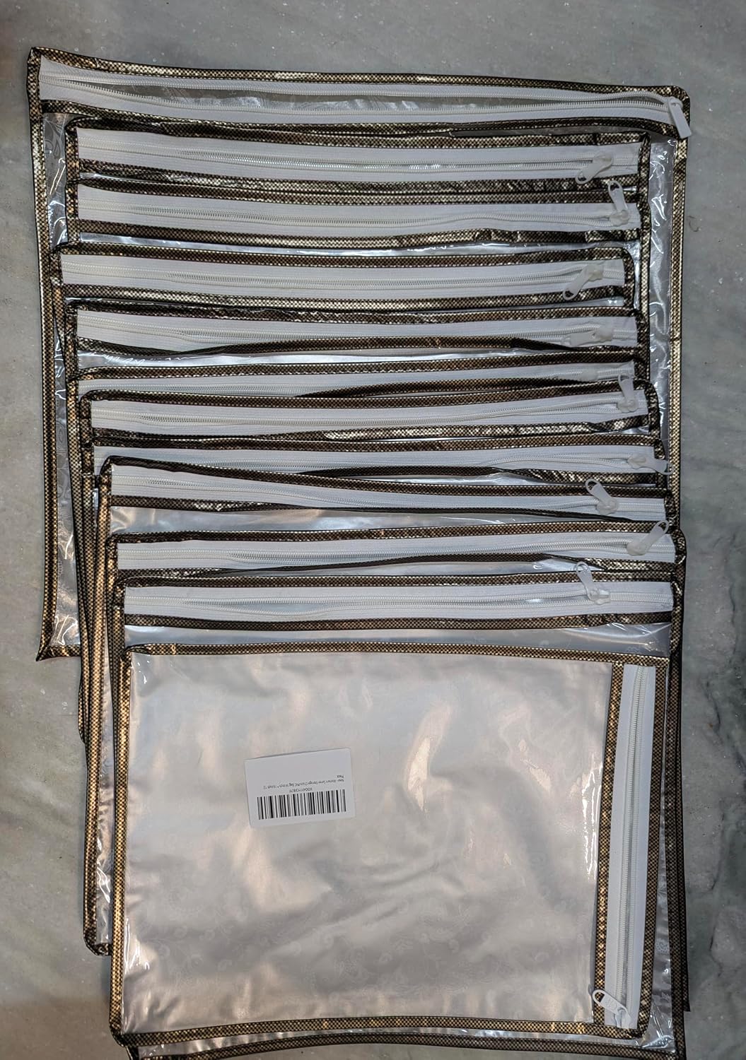 saree bags for storage Black Chain PVC 14 * 16 Inch Set Of 12 Pieces