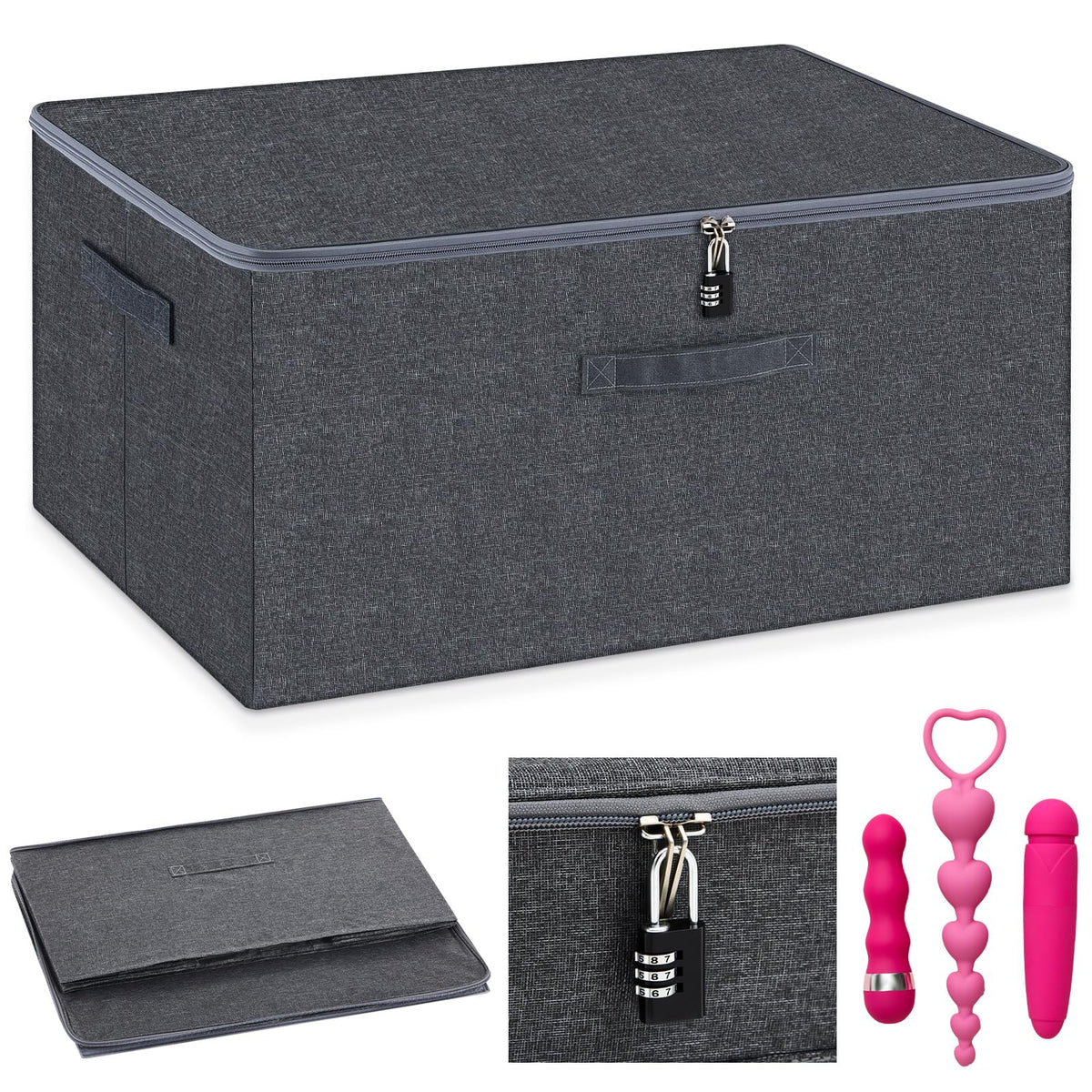 Briwooody Discreet Lockable Toy Bag,Light Purple,15 X 10 X 6.3 In
