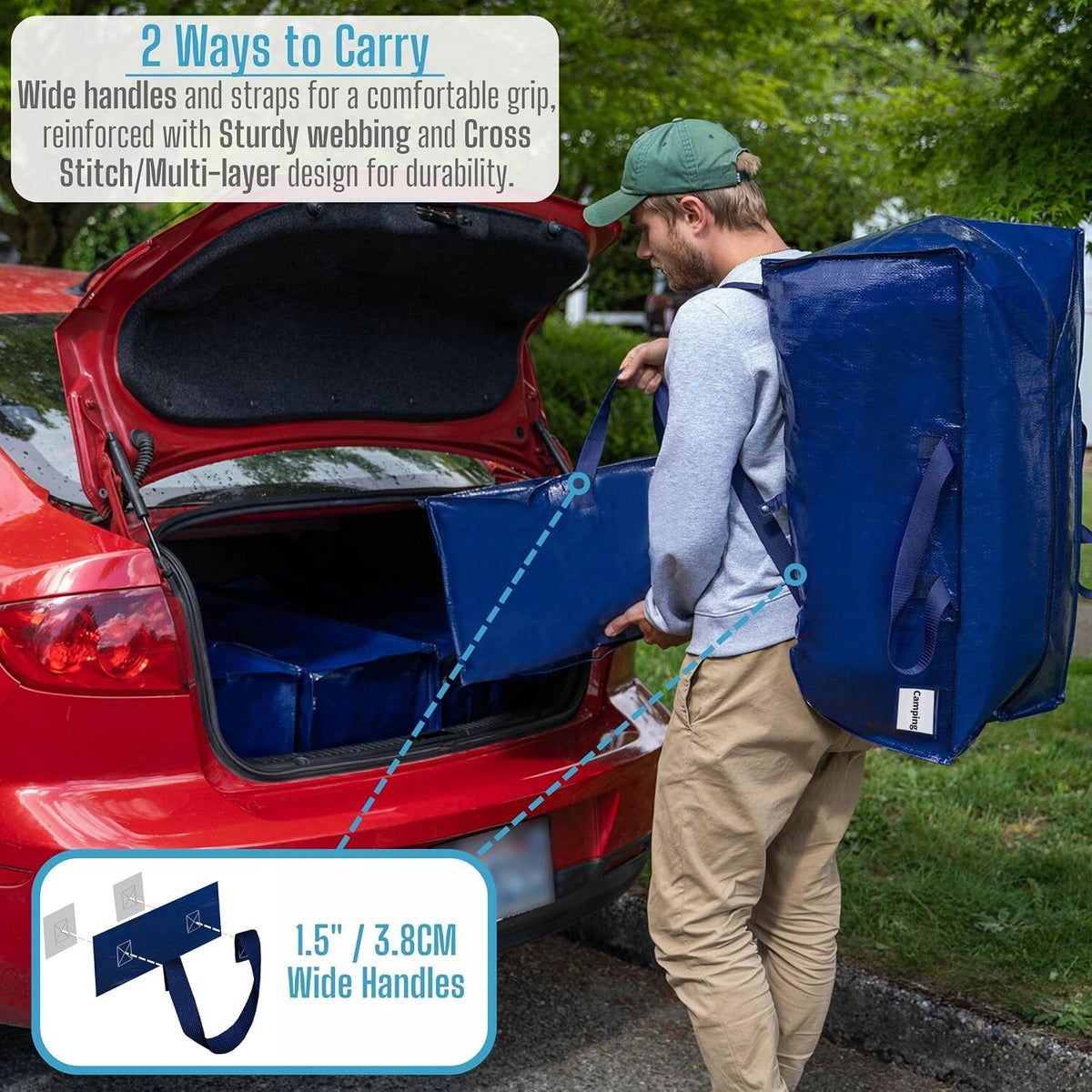 VENO 10 Pack Heavy Duty Moving Bags with Backpack Straps, Zippers & Handles, Extra Large Packing Bags for College Dorm Essentials, Moving Supplies Alternative to Cardboard Moving Boxes