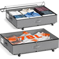 XXXL 78L Under Bed Storage, Storage Containers with Support & Clear Lid, Support Frame, Underbed Storage Bins for Clothes, Shoes, Blankets, and Toys 2 pack