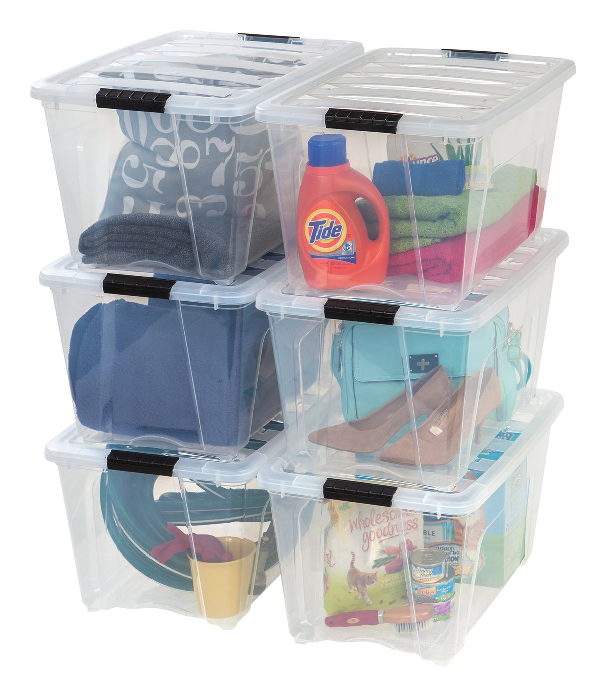 IRIS USA 2-Pack 27 Quart Storage Bins with Lids, Clear